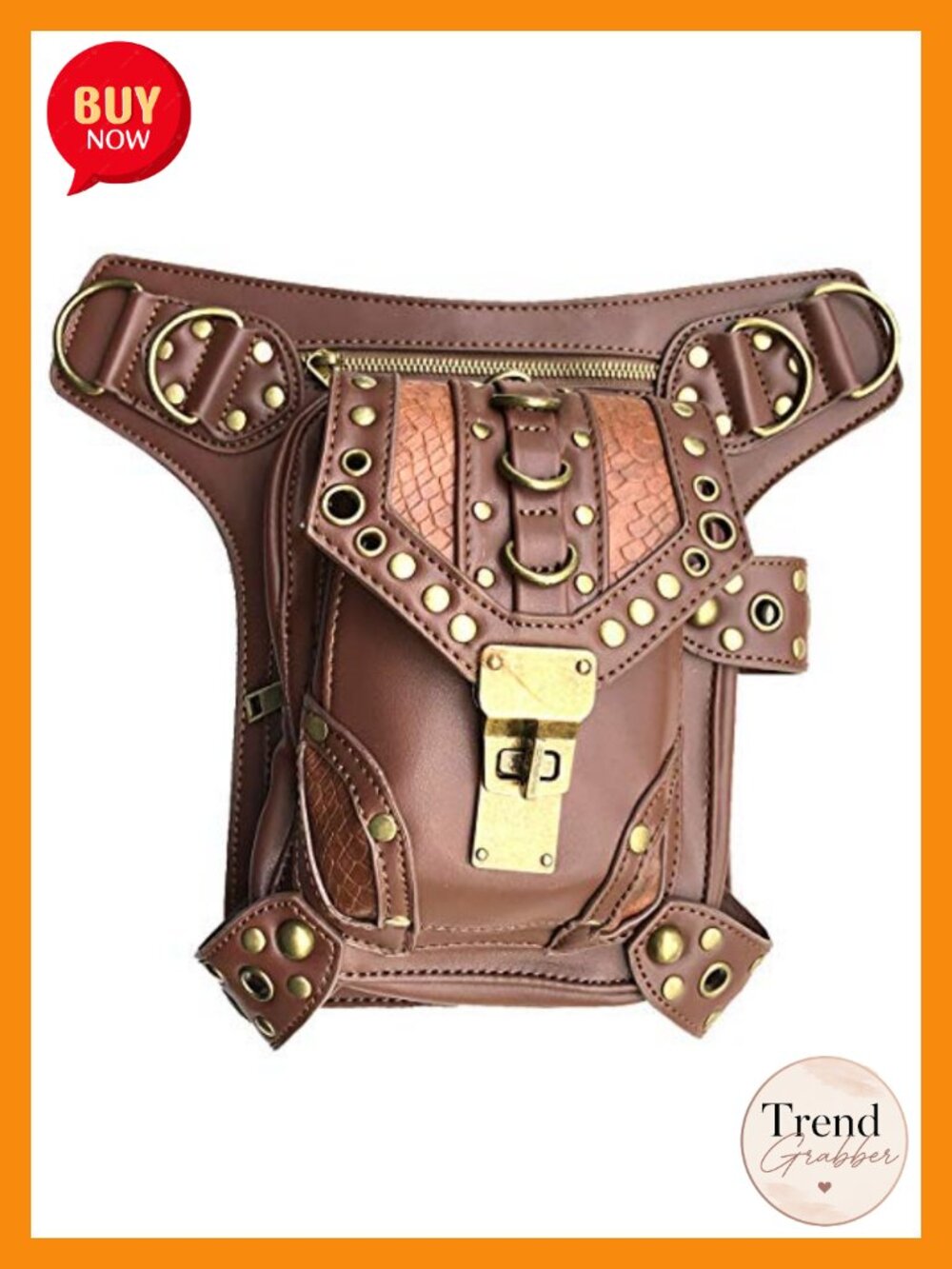 Faux Leather Steampunk Waist Bag Holster Purse Crossbody Hiking